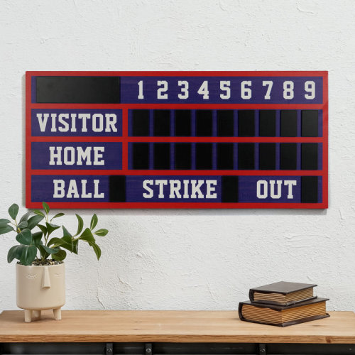 Trinx Baseball Scoreboard Sign Wood Wall Decor & Reviews | Wayfair
