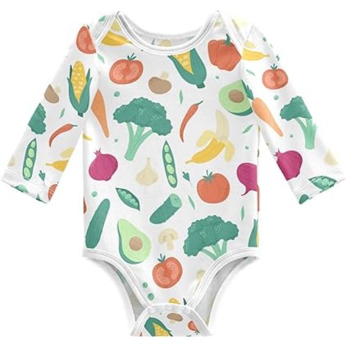 Wusikd Cup Unisex Baby Bodysuit Cotton Coffee Beans Baby Long Sleeve Clothes 3 Months for Boys Girls