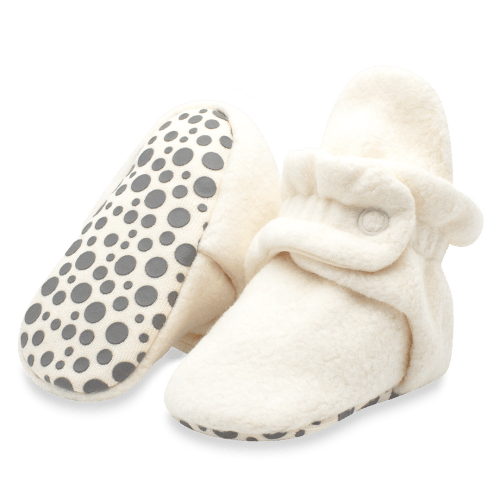 Zutano Cozie Fleece Stay-On Baby Bootie Slipper - Cream
