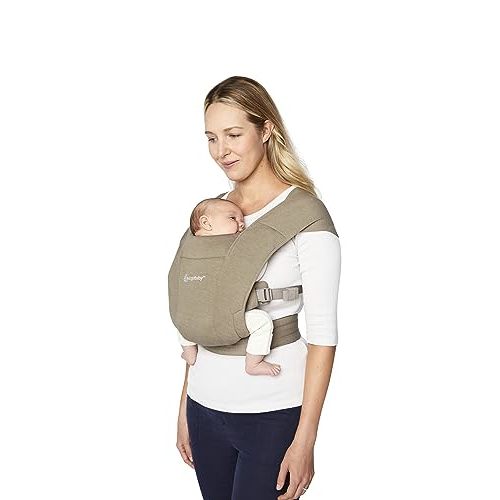 Ergobaby Embrace Cozy Newborn Baby Wrap Carrier (7-25 Pounds), Ponte Knit, Olive