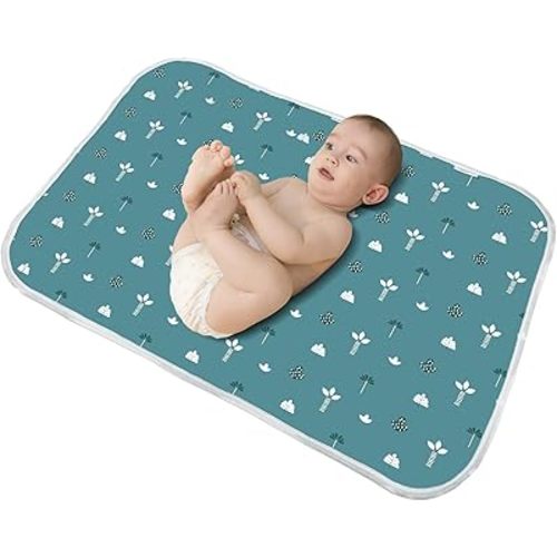 Baby Diaper Changing Pad, 21 5/8" x 31.5" Waterproof Changing Pad Liners - Reusable Soft and Absorbent Portable Changing Mat(Tree1PCS)