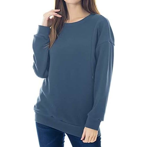 Smallshow Fleece Maternity Nursing Sweatshirt Long Sleeve Breastfeeding Tops
