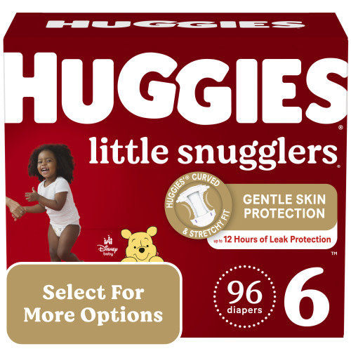Huggies Little Snugglers Baby Diapers, Size 6 (35+ lbs), 96 Ct