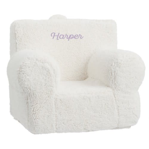 Cozy Sherpa Anywhere Chair - Kids Cream (Personalize Harper)