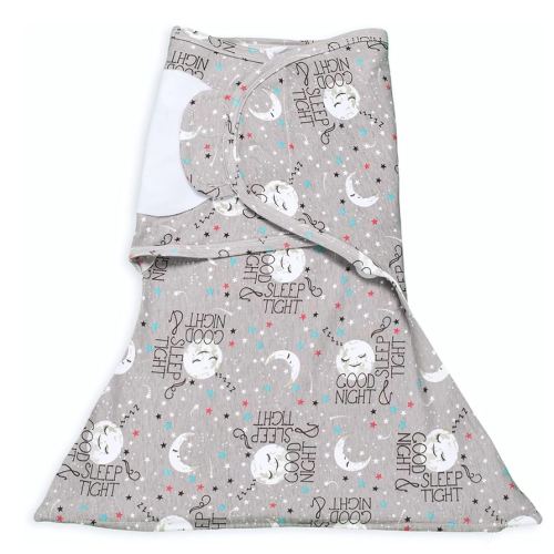 SleepingBaby Zippy Swaddle - Cozy Baby Swaddle Blanket with Convenient Bottom Zipper for Easy Diaper Changes - Goodnight Moon - Small/Medium