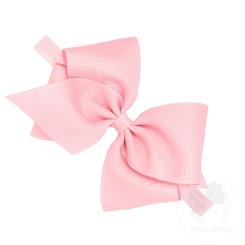 Mini King Classic Grosgrain Girls Hair Bow on Baby Band