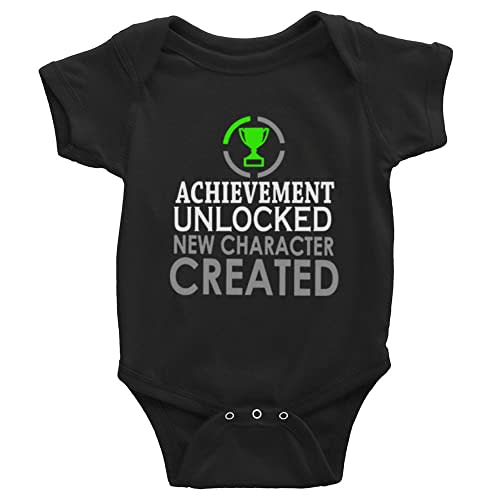 Achievement Unlocked New Character Created Baby Cartoon Onesie Long Sleeve Bodysuit Rompers