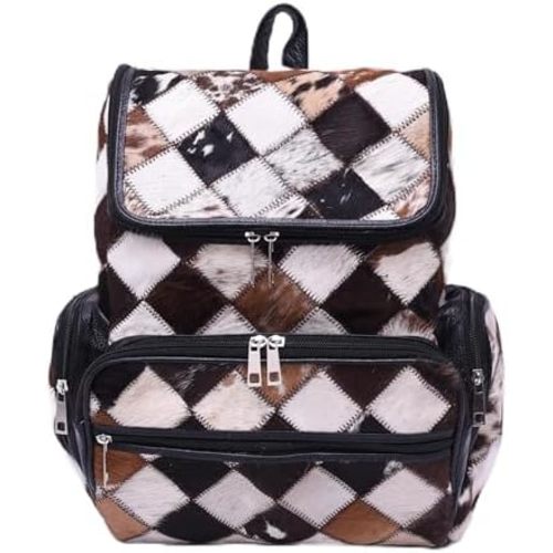 CHAYELL Cowhide Backpack Ideal Leather Backpack with Laptop Compartment – Unique Travel Backpack, Western Diaper Bag Backpack Women (Black)