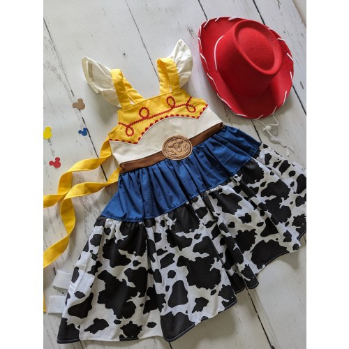 Girls Jessie Cowgirl Twirl Dress, Jessie Dress inspired by Toy Story 2, Everyday princess dress up, sizes 12/18m, 2T-8 girls
