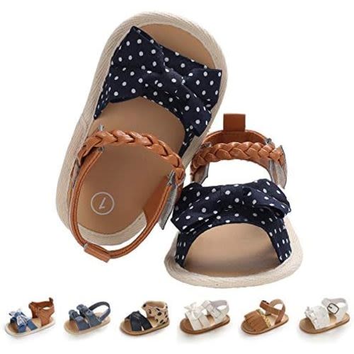 Baby Girl Sandals Summer Crib Shoes Bowknot Soft Sole Infant Girls Princess Dress Flats First Walker Shoes