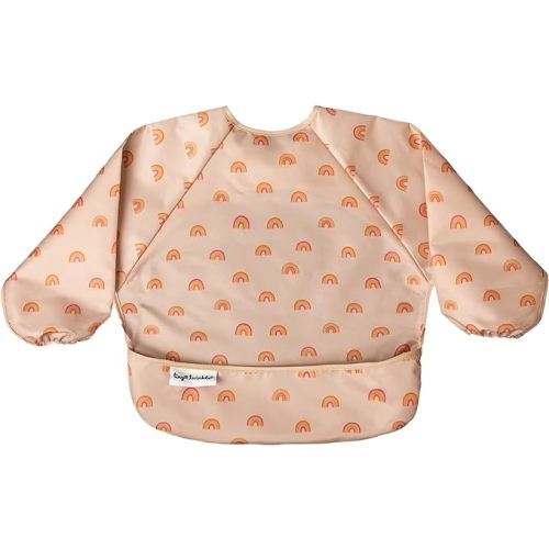 Tiny Twinkle Mess Proof Baby Bib, Full Sleeve Bib Outfit, Waterproof Bib for Toddlers, Machine Washable, Tug Proof Closure - Small 6-24 Months - Boho Rainbow