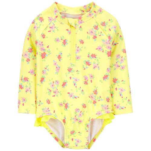 Baby 1-Piece Ruffle Swimsuit - Style,Yellow