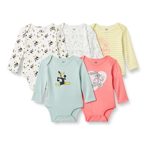 Amazon Essentials Harry Potter - DC Comics - Looney Tunes Unisex Babies' Long-Sleeve Bodysuits