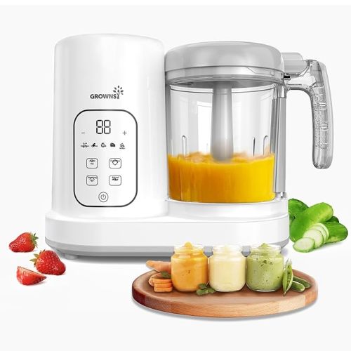 GROWNSY Baby Food Maker | Baby food Processor | All-in-One Baby Food Puree Blender Steamer Grinder Mills Machine Auto Cooking & Grinding with Self Cleans Touch Screen LCD Display, BPA Free