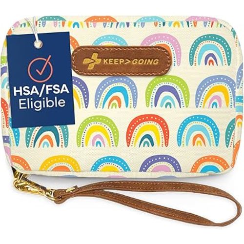 KeepGoing Travel First Aid Kit for Kids – 130 Pc. Small First Aid Kit for Car, Home, Purse, Diaper Bag & Backpack with Latex-Free Bandages - Mini First Aid Kit Travel Size TSA-Approved