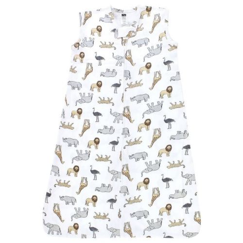 Hudson Baby Cotton Sleeveless Wearable Sleeping Bag, Sack, Blanket, Modern Safari, 0-6 Months