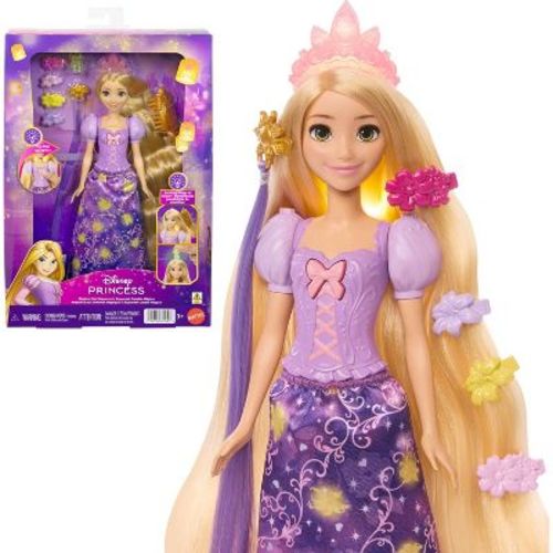 Disney Princess Light-Up Hair Rapunzel Fashion Doll with 5 Ways to Glow, Pascal Figure & 7 Accessories