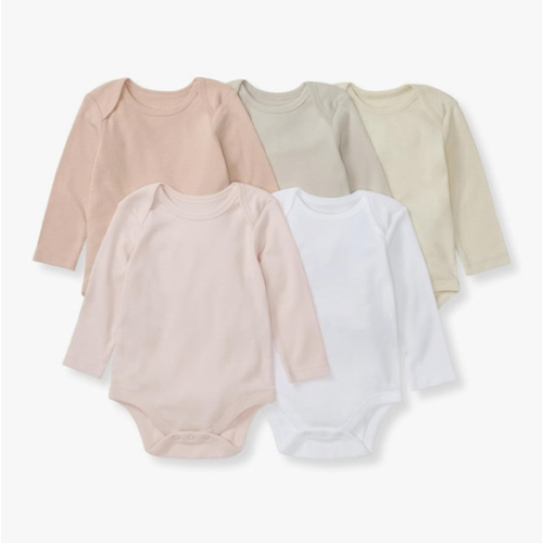 Burt's Bees Baby Unisex Organic Cotton Short and Long Sleeve Bodysuits, 5-Pack
