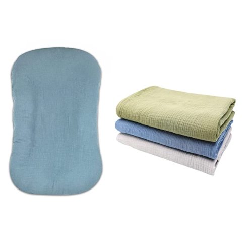 Hooyax Muslin Swaddle Blankets and Baby Lounger Cover Set Super Soft Organic Cotton Smooth Silky Newborn Swaddle Wrap and Lounger Slipcover for Baby Girls Boys