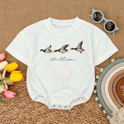 Personalized Mallard Duck Baby Romper: Hunting Buddy Outfit
