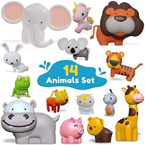 Mold Free Bath Toys for Babies and Toddlers, Animal No Hole Bath Toys, No Mold for Tub,Beach,Pool, BPA-Free, Dishwasher-Safe, Infant Bath Toys No Holes 0 1 3 6 12 18 Months