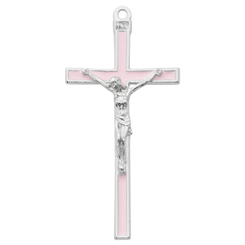 Light Pink Enamel Crucifix
