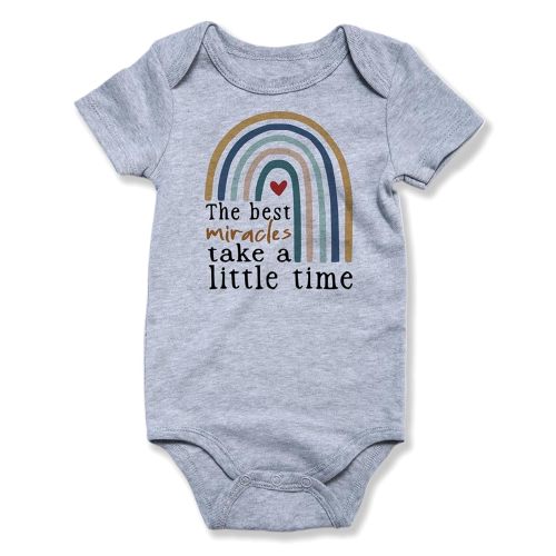 hrcfbk Newborn Infant Baby Boys Girls Bodysuit Short Sleeve Funny Letters Print Romper Reveal Pregnancy Announcement Clothes