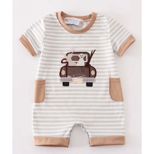Hunter’s Truck Striped Romper