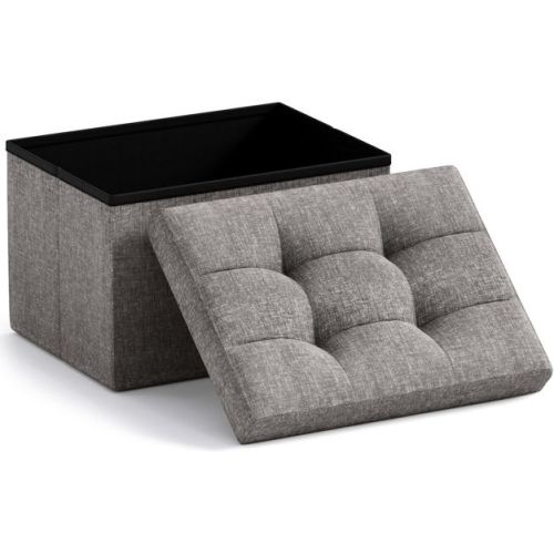 Ornavo Home Collapsible Rectangle Small Storage Ottoman - 12" x 16" x 12"