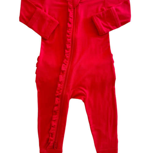 2-Way Ruffle Zip Footie, Red – SpearmintLOVE