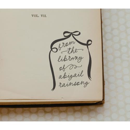 Bow Book Stamp, Ex Libris Stamp, Coquette Cutesy Bow Library Stamp, This Book Belongs To, Personalized Book Lover Gift
