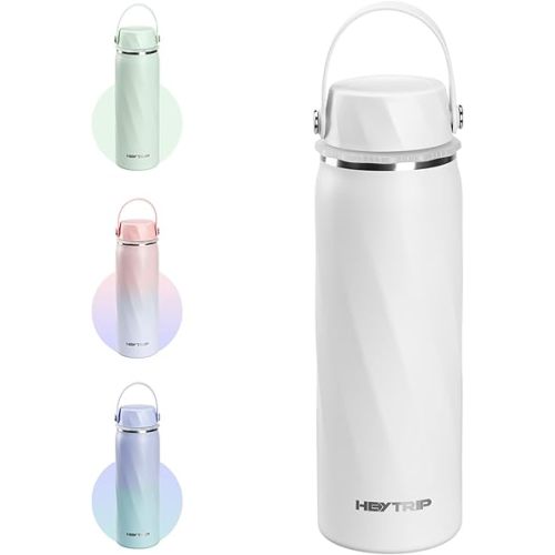 HEYTRIP Vacuum Insulated Breastmilk Cooler Bottle, 20oz Stainless Steel Portable Breastmilk Chiller, Reusable Storage Container Keeps Milk Fresh for 36+ Hours, TSA Approved, Snow White