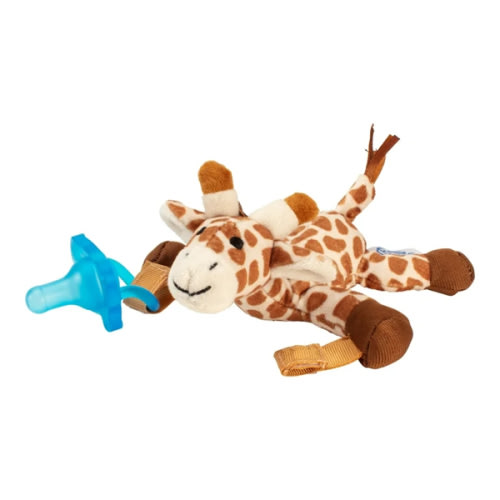 Dr. Brown's Lovey Pacifier and Teether Holder, 0 Months Plus, Giraffe with Blue Pacifier