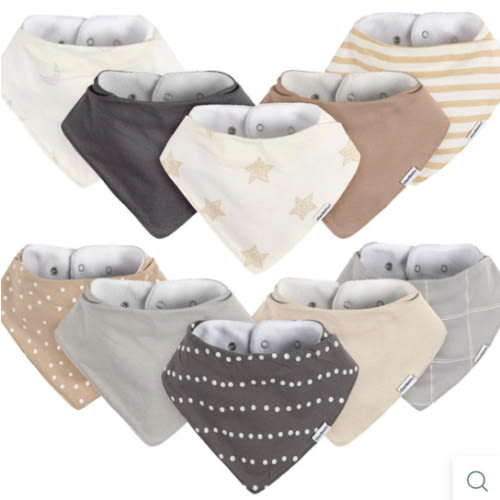 10-Pack Baby Neutral Stars & Moons Jersey Bandana Bibs – Gerber Childrenswear