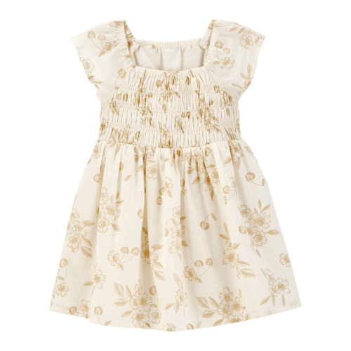 Baby Floral-Print Short-Sleeve Dress - Cream - OshKosh | Carter's
