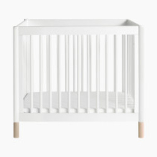 babyletto Gelato 4-in-1 Convertible Mini Crib - White Finish With Washed Natural Feet
