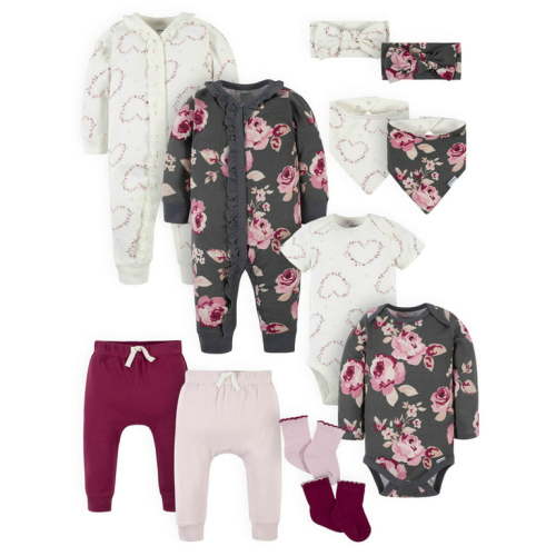 Modern Moments by Gerber Baby Girl Layette Shower Gift Set, 12-Piece (Newborn-12 Months)
