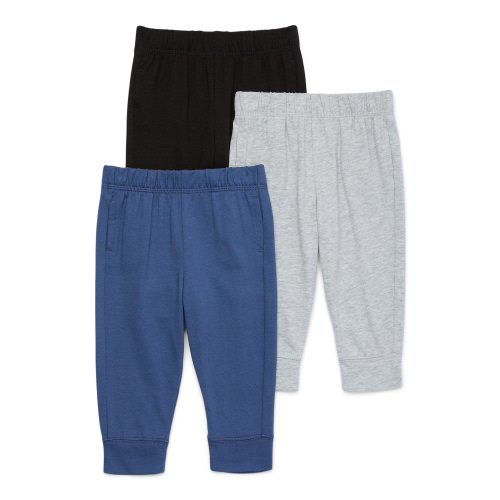 Garanimals Baby Boys’ Jersey Jogger Pants, 3-Pack, Sizes 0M-24M