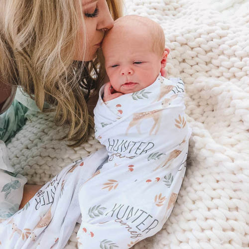 Finley's Fawn Personalized Swaddle Blanket
