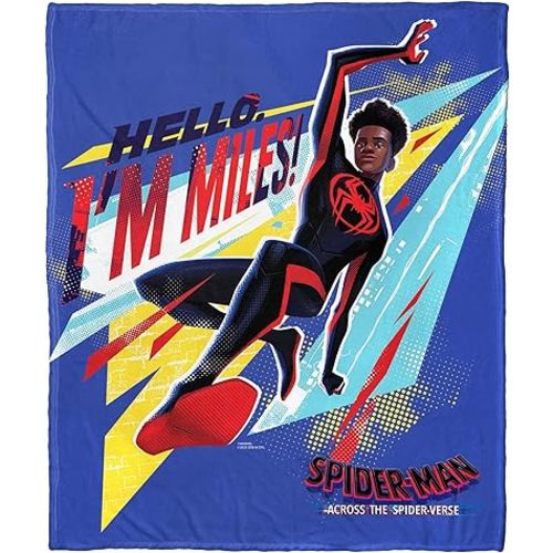 Northwest Spider-Man Silk Touch Throw Blanket, 50" x 60", Hello Miles