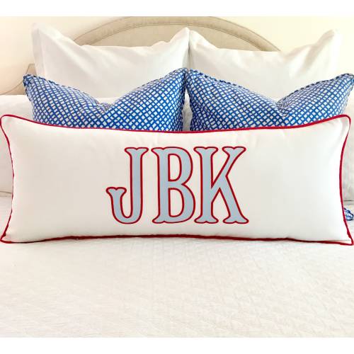 14 x 36 Monogrammed Appliquéd Pillow Cover