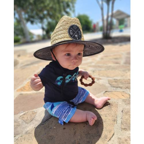 Custom Straw Hat With Initials and Symbols | Circle | Baby Toddler Adult Sun Hat | Personalized Leather Beach Hat | Gift for Baby | Dad Gift