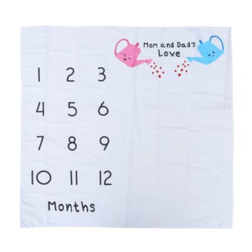 baby blanket Baby Monthly Milestone Blanket Girls Boys Photo Props Shoots Backdrop Personalized Photography Growing Infants Toddlers Swaddle Blanket(White)