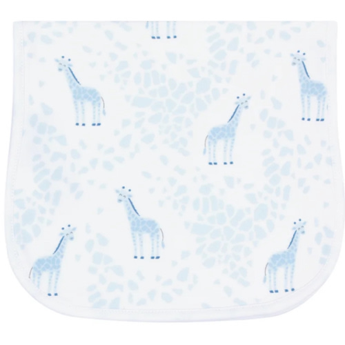 Blue Giraffe Print Burp Cloth