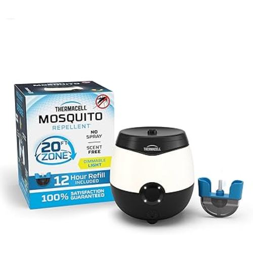 Thermacell E-Series Rechargeable Mosquito Repeller with 20’ Mosquito Protection Zone; 2 Pack Bundle, Charcoal; Includes 24-Hr Repellent Refill; Bug Spray Alternative; Scent Free