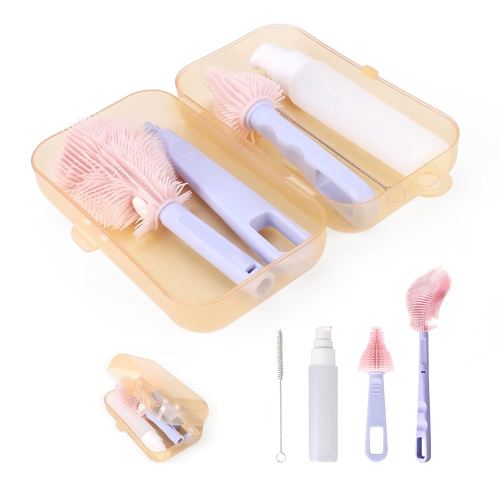 Breast Pump Cleaning Brush Kit, BPA Free Bottle Nipple Straw Cleaner Set for Haakaa Momcozy Lansinoh Willow Breast Pump Wipes