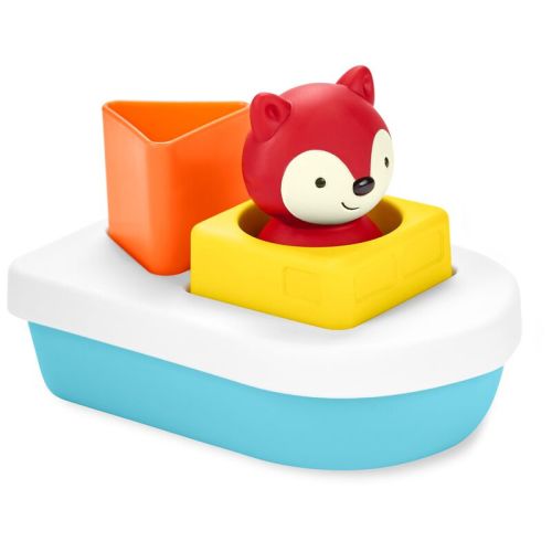 Multi Zoo Sort & Stack Boat Baby Bath Toy | skiphop.com
