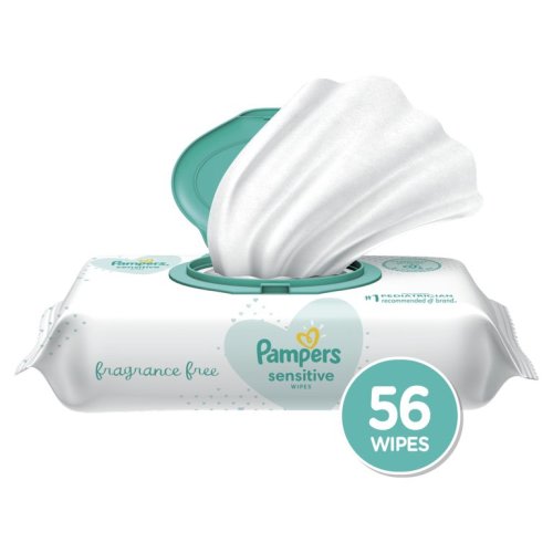 Pampers Sensitive Baby Wipes, 1 Pop-Top Packs, 56 Total Wipes