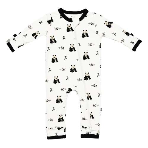 Zippered Romper in Black and White Zen