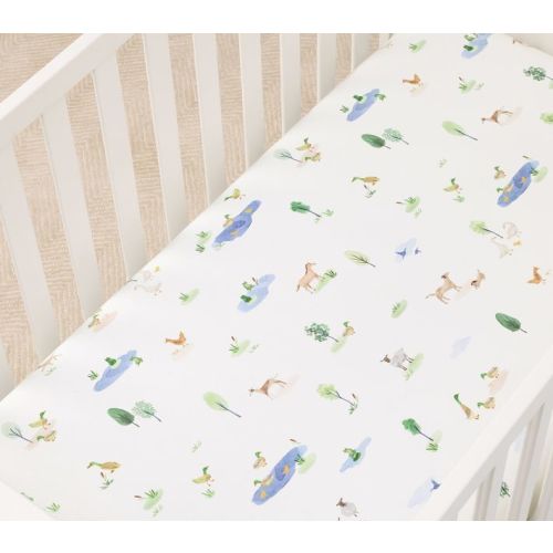 Rowan Ducks Organic Crib Fitted Sheet